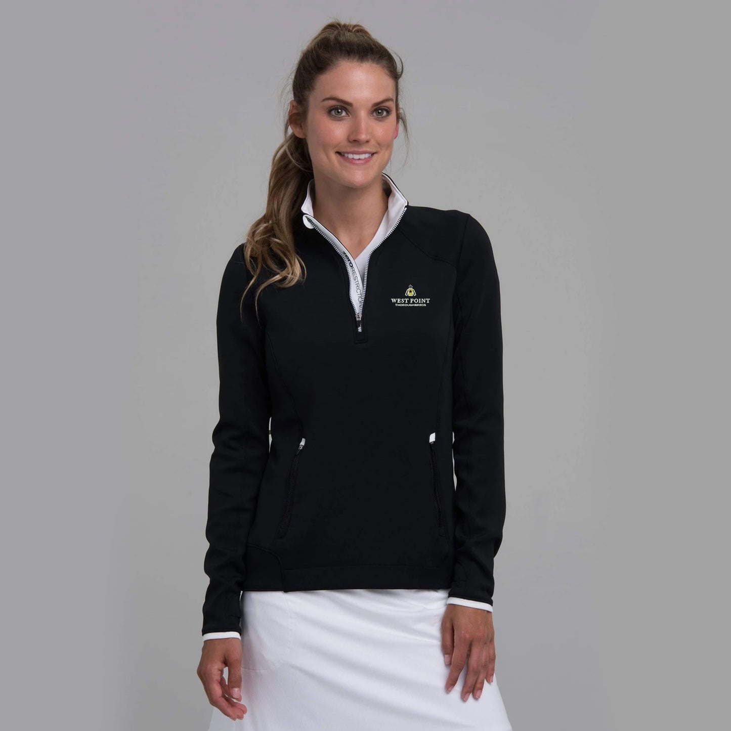 Women's Black Quarter Zip Pullover