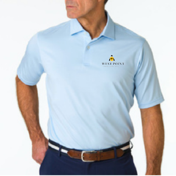 Men's Light Blue Mini Stripe Polo