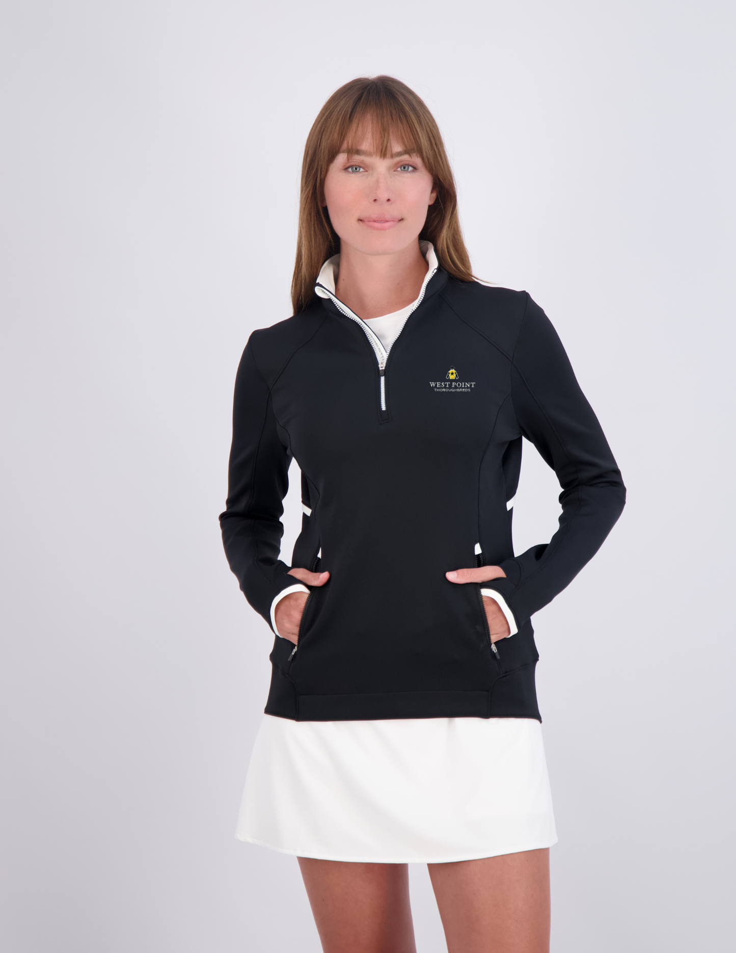 Women's Black Quarter Zip Pullover
