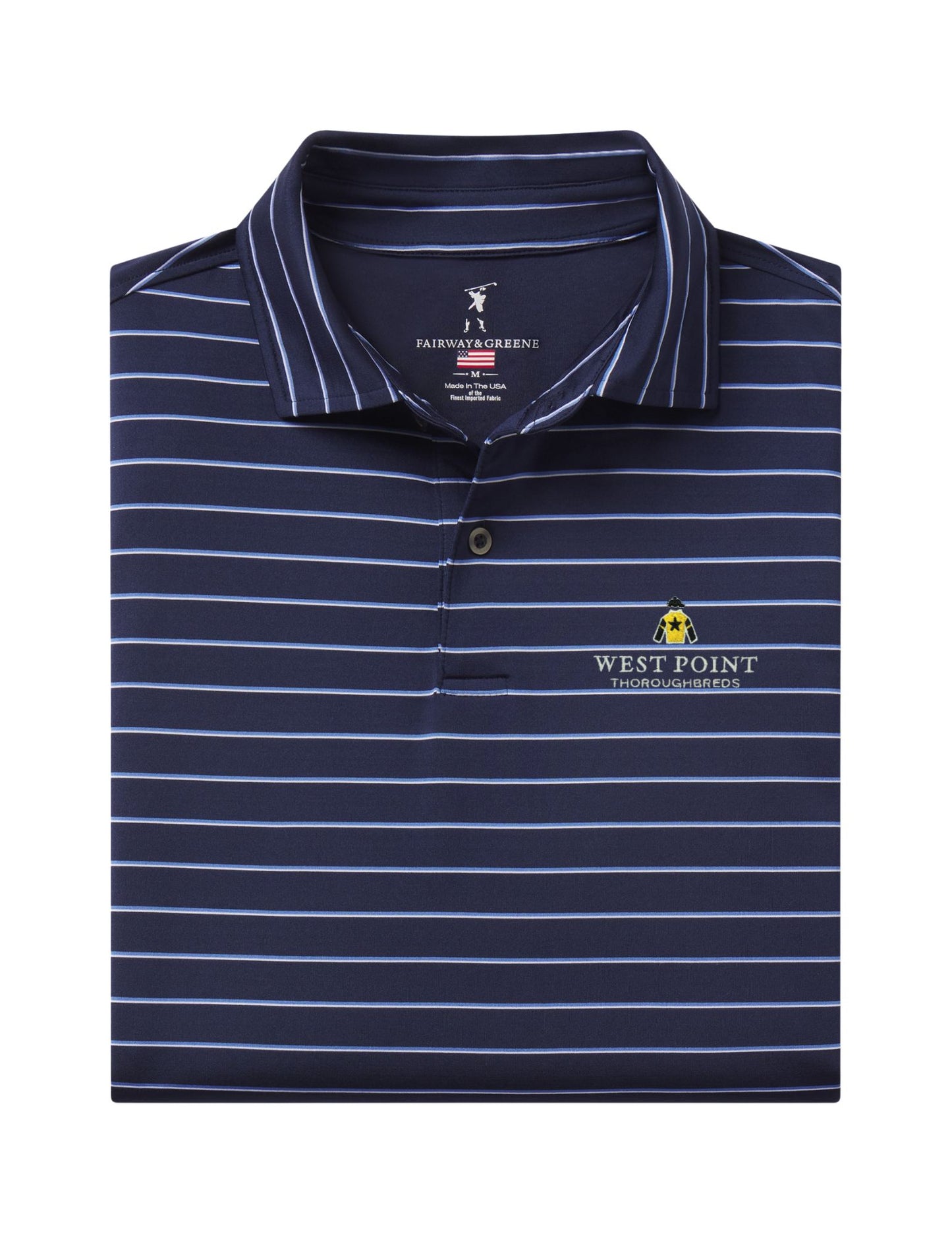Mens Blue Stripe Polo