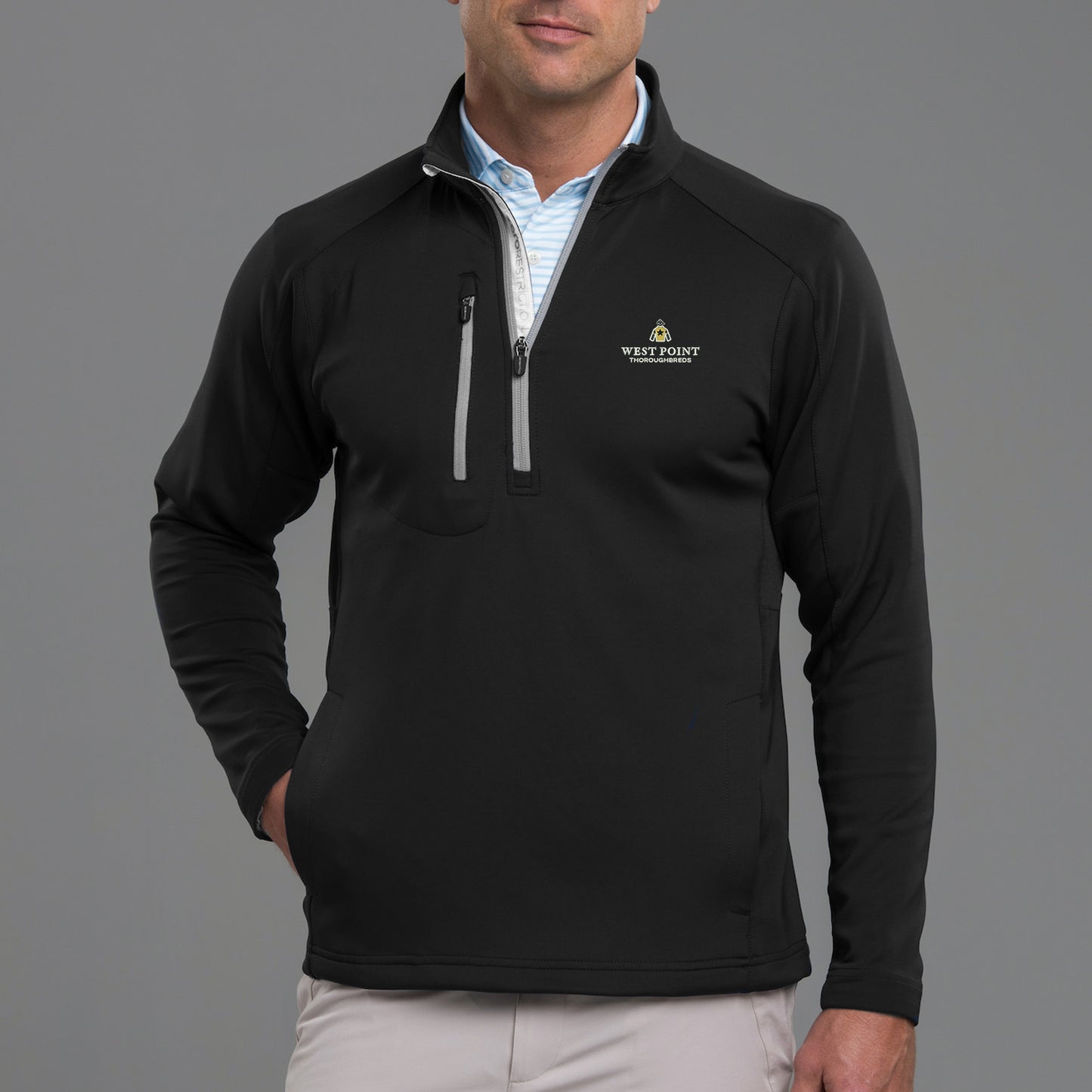 Men's Black Quarter Zip Pullover