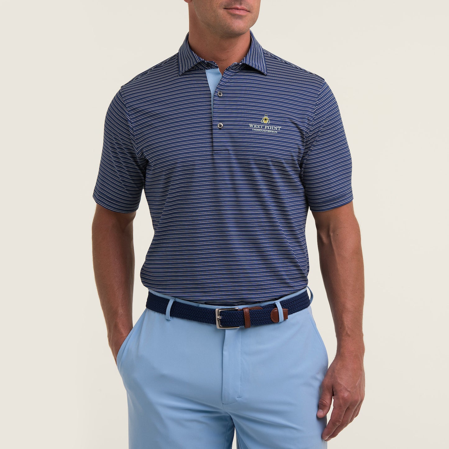 Men's Blue Multi Stripe Polo