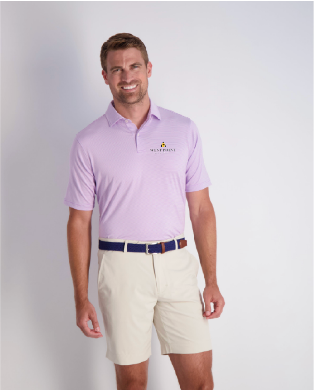 Men's Lavender Mini Strip Polo