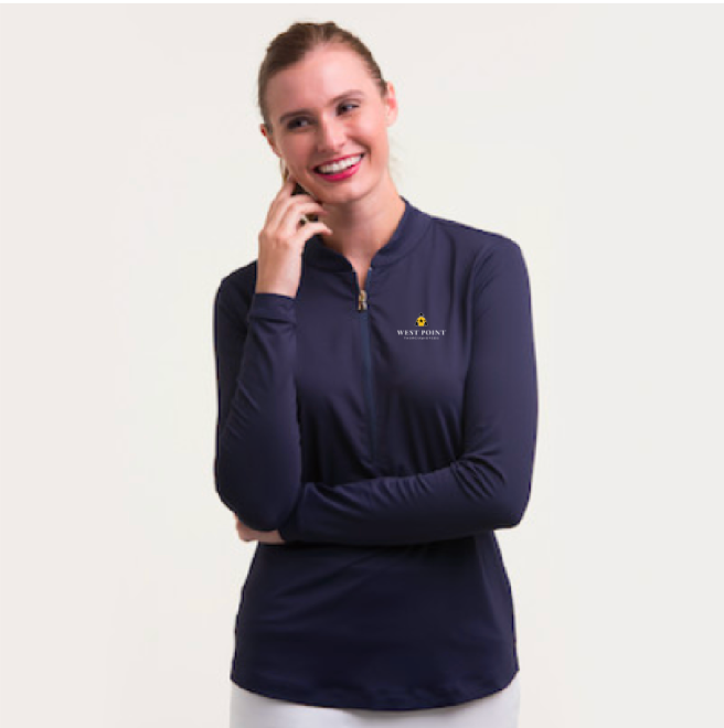 Women's Navy Long Sleeve Zip